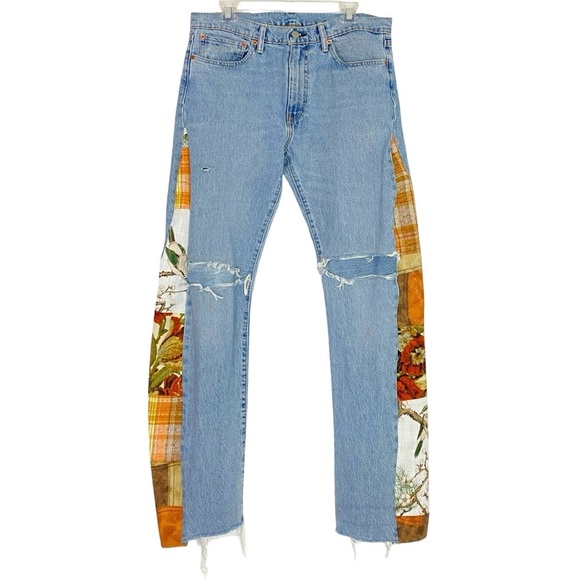Levi’s 510 Custom Jeans Waist 30 31 Womens Size 10 12 Upcycled Vintage Denim - Picture 1 of 15